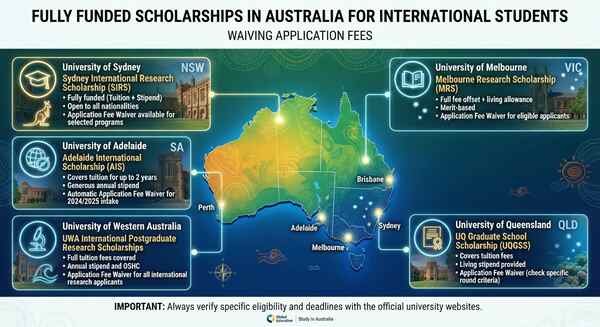 Which Fully Funded Scholarships in Australia Waive Application Fees for International Students